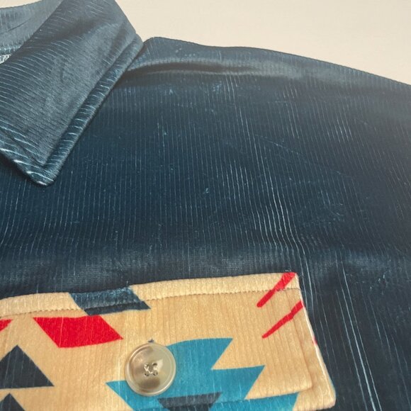 Rowdy Crowd Clothing Women Top 3X Button Up Southwest Aztec Cowboy Velour Velvet - Picture 11 of 16